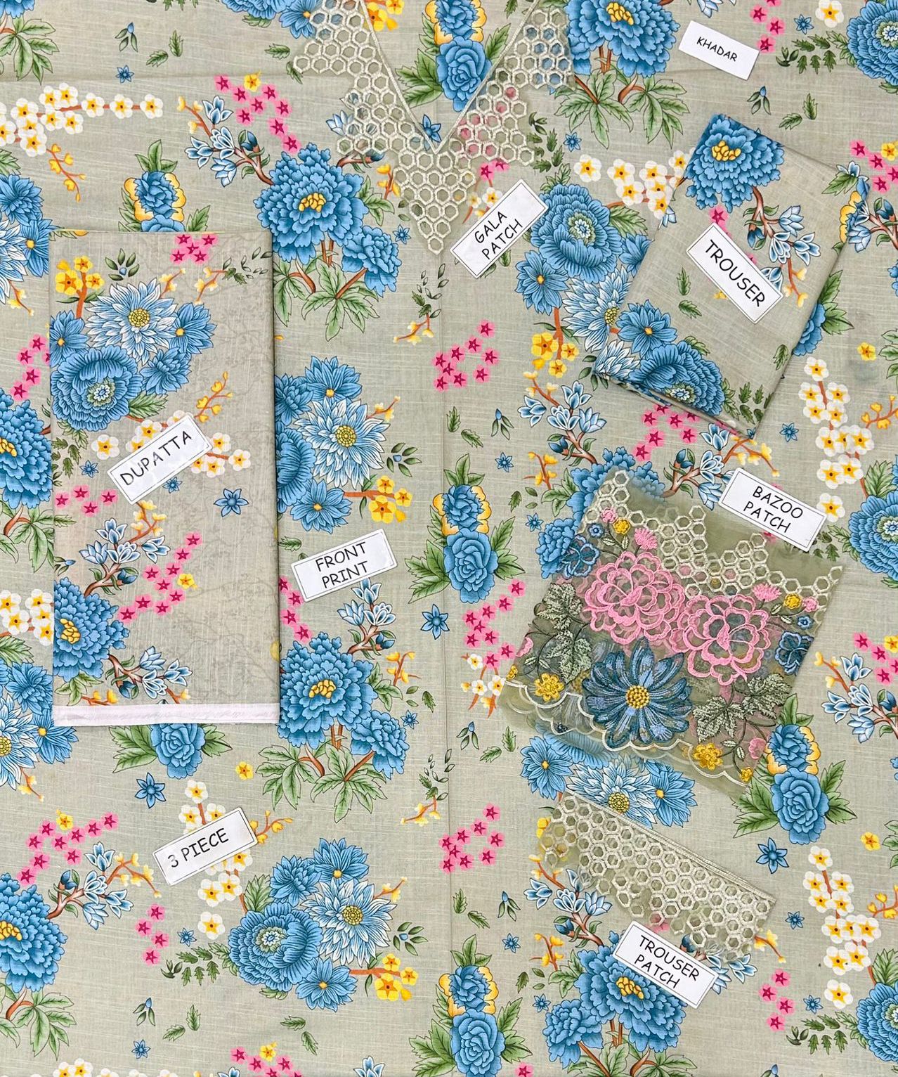 Floral Khaddar 3-Piece Suit