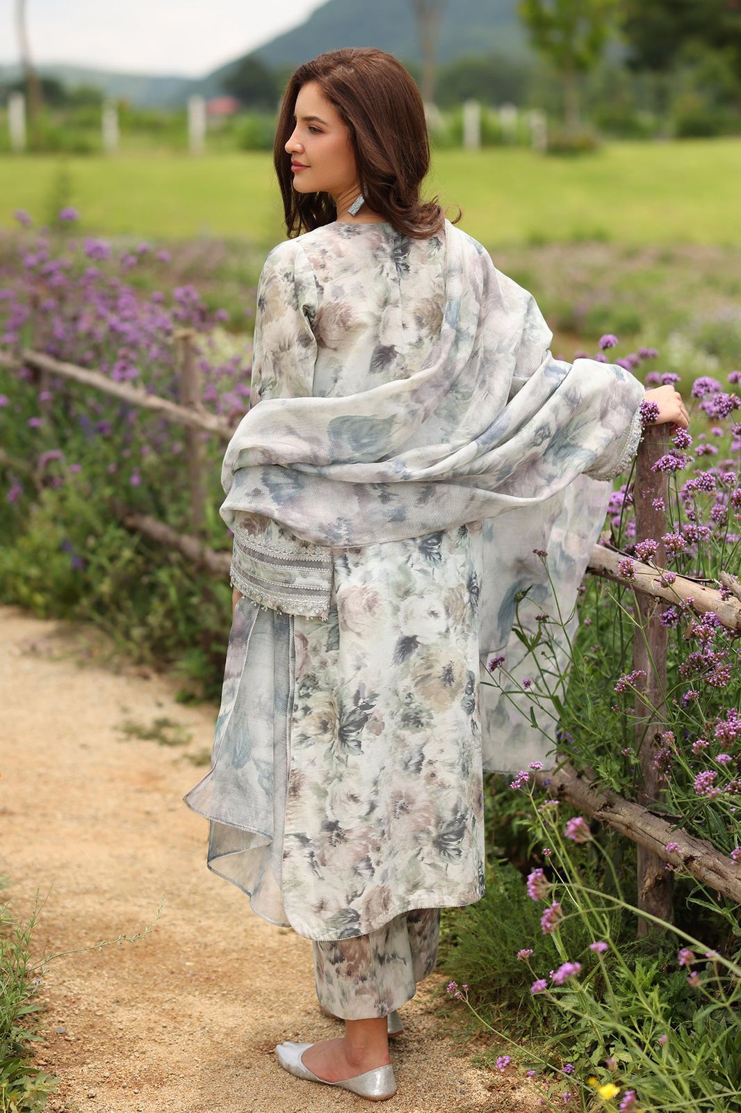 Pastel Floral Khaddar 3-Piece Suit